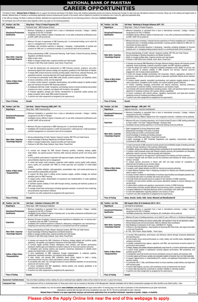 National Bank of Pakistan (NBP) – Jobs May 2026